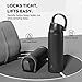 POWCAN 24 oz Insulated Water Bottle for Sports: Push-Button Spout & Quick-Flip Straw, Leakproof, Keep Cold 24Hrs, Fits Car Cupholder, Stainless Steel Bottle for Travel, Gym, School (Midnight Black)