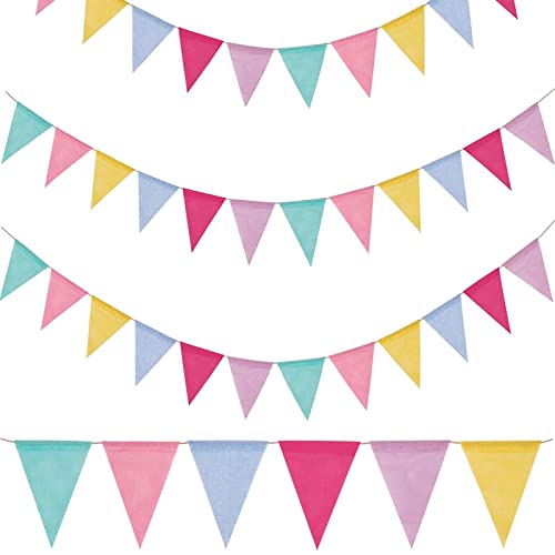 Lot de 3 bannières fanions pour anniversaire, fête, mariage, décoration intérieure et extérieure (12 fanions + 15 fanions + 8 fanions) Cover