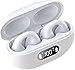 Produktbild STFMHEZ Open Ear Kopfhörer, Ear Clip Knochenschall Kopfhörer Bluetooth 5.3 mit Mic Noise Cancelling, 28 Std Spielzeit, Dual LED Anzeige, IPX7 Wasserdicht für Joggen Laufen Radfahren Gym (Weiß)