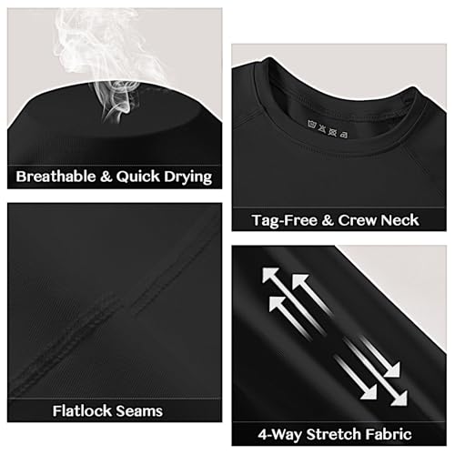 Boys Compression Shirt Short Sleeve Youth Kids Athletic T-Shirt Quick Dry Undershirt for Basketball Football Tops3