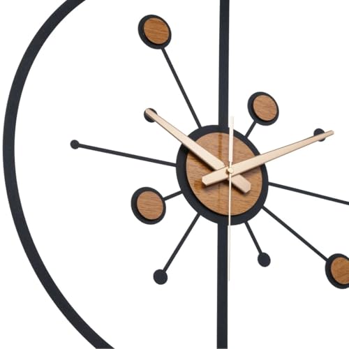Image of Stylish Metal Wall Clock for Living Room, Bedroom, Office, Kitchen, Home and Hall | Antique Fancy Big Size Modern Wall Watch for Home Decor (Style-37, 50 CM)