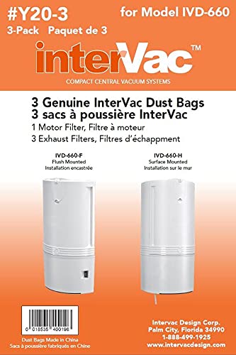 Genuine InterVac Dust Vacuum Bags - 3pk