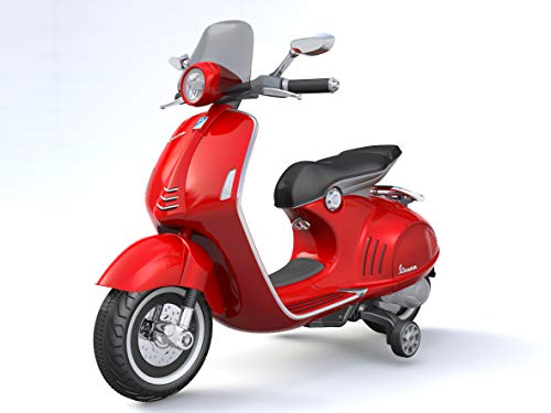 TURBO CHALLENGE - Vespa 946 - Portatore Elettrico - 119137 - Scooter - Rosso - Pronto per Guidare - Max 30Kg - Plastica - Batterie Ricaricabili - Dai 3 ai 6 Anni