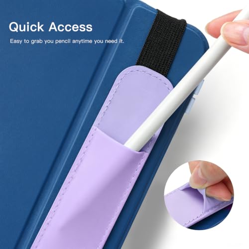 Image of MoKo Pencil Case Holder Fit The Apple Pencil (Pro and USB-C and 1st and 2nd Gen), Detachable Elastic Pocket for Stylus Pen with Elastic Band Attached to iPad Case, Purple Lavender
