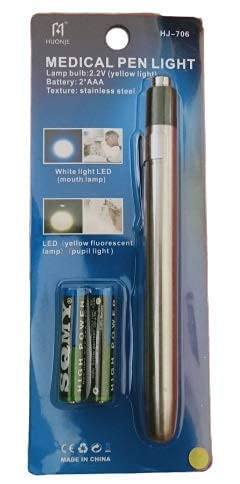 PENS Stainless Steel Mini Medical Pocket Pen Torch (Warm Yellow Light) (009) (B09MW18FBH) Amazon Price History, Amazon Price Tracker