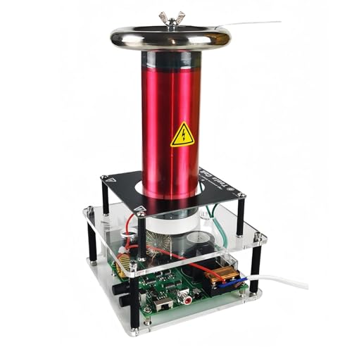 Bobine Tesla de musique SSTC rouge avec haut-parleur à arc pour expérience de physique