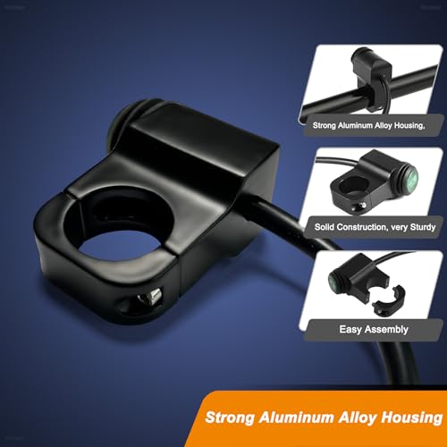 Image of ATV Light Switch 12V Waterproof Aluminum Alloy Motorcycle Handlebar Switches for Motorcycle ATV UTV- Fits 7 /8 inch Handlebars (22mm) Green 1 Piece