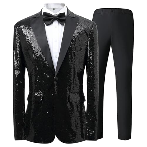 Veste à paillettes pour homme haut de gamme et blazer métallique ajusté