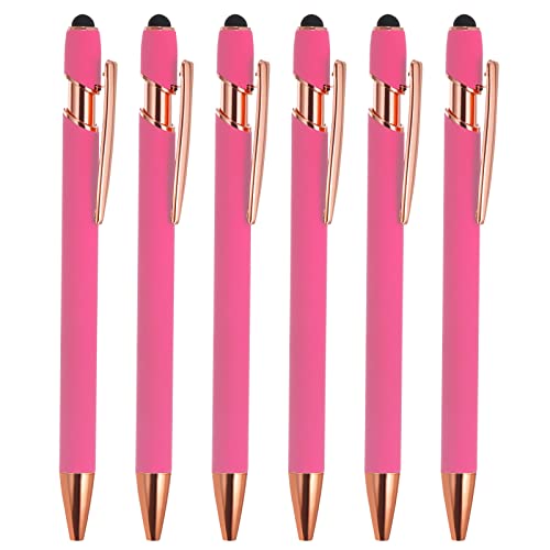 Bolígrafos de metal 2 en 1 con lápiz capacitivo PATIKIL punta 1.0mm rosa