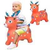 Animales inflables Lindos Ciervos inflables Los niños pequeños cabalgan en un Caballo Hinchable Salto de los Juguetes de Ciervos hinchables para el Regalo de cumpleaños de Navidad niñas niñas 3+, NAR