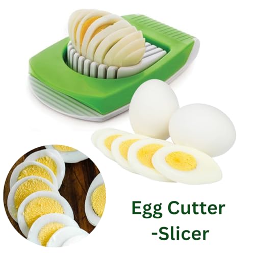 Image of Puno Egg Cutter, Egg Slicer, Boiled Eggs Cutter, Stainless Steel Cutting Wires, Multi Purpose Slicer | Egg Cutter for Hard Boiled Eggs | Egg Cutter Slicer | Egg Cutter Topper