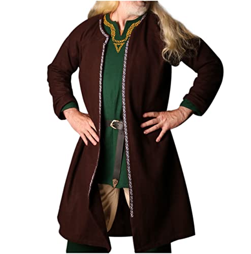 Manteau Viking laine Klappenrock Mythrojan costume historique Jarl Haithabu LARP