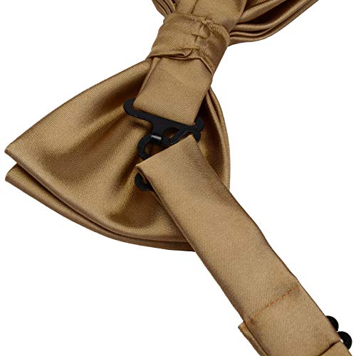 Image of GUSLESON Men's 3-pc Solid Color Bow Tie Gift Set - Double‑Fold Pre-Tied Bow Tie, Pocket Square, Cufflinks - Wedding Formal Party