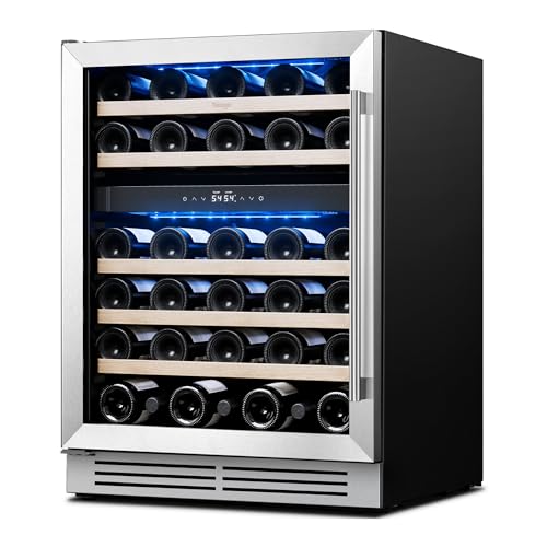 Yeego 24 Wine Cooler Refrigerator - 52 Bottles Dual Zone Wine Fridge
