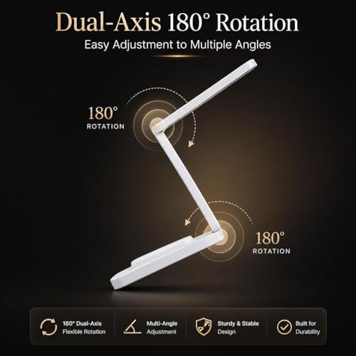 Image of Fulminare Plastic LED Desk Lamp Dimmable Reading Table Lamp with USB Charging Port 3 Colour Mode,Touch Control Eye Caring, Desk for Study, Work (Pawn)