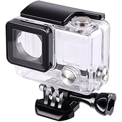 Maletin Gopro Hero 3 Carcasa impermeable con lente para cámara GoPro Hero 3 + Hero 4 Action Camera con tornillos de fijación y base Protección bajo el agua 45 m