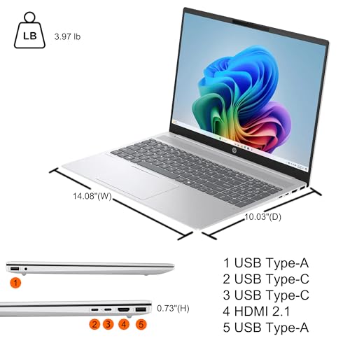 Image of HP OmniBook 5 AI PC Laptop 16 inch WUXGA IPS Touch AMD Octa-core Ryzen AI 7 350 (Up to 50 Tops) 32GB RAM 1TB SSD for Creator Designer Business Professional Backlit IR Camera Win11 ICP Hub