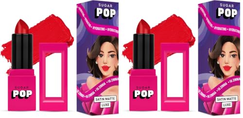 Image of SUGAR POP Satin Matte Luxe | Castor Oil, Vitamin E & Hyaluronic Acid | Full coverage - 16 Zinnia (Pack of 2)