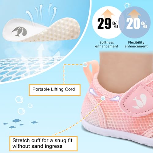 Image of FEETCITY Toddler Water Shoes Boys Girls Swim Shoes Quick Dry Kids Aqua Socks Barefoot for Beach Swimming Pool