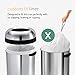 simplehuman 80 Liter / 21.1 Gallon Bullet Open Top Trash Can, Commercial Grade Heavy Gauge, Brushed Stainless Steel