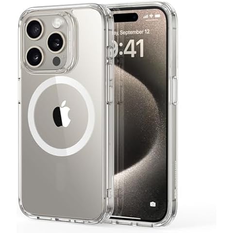 ESR for iPhone 15 Pro Max Case, Compatible with MagSafe, Military-Grade Protection, Yellowing Resistant, Scratch-Resistant Back, Magnetic Phone Case for iPhone 15 Pro Max, Classic Series, Clear Cover