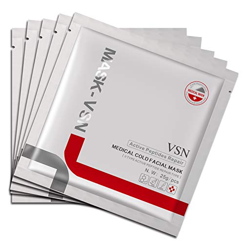 VSN Medical Cold Facial Mask 10 Pack for Repairing with Full Collagen Essence Moisturizing Hydration Facial Mask Sheet for Skin for Adults