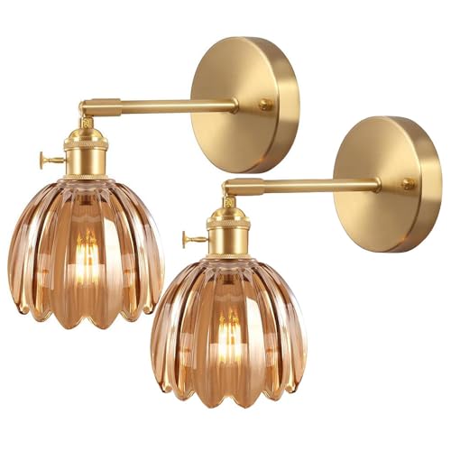 Yvamnad Y-6288 Bernstein Glas Wandleuchte Set