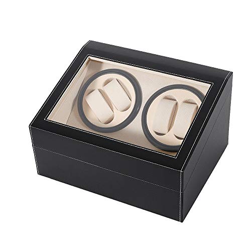 YUNRUX Boîte à Montres avec 10 Compartiments en Cuir synthétique Noir avec 10 Coussins Cover