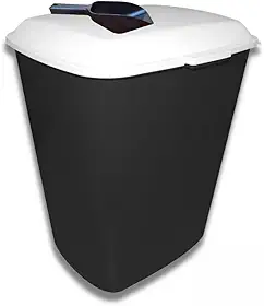 Porta Ração 20kg com Pá Dosadora para Cães e Gatos – Container Hermético Antiformigas (PRETO 20KG)