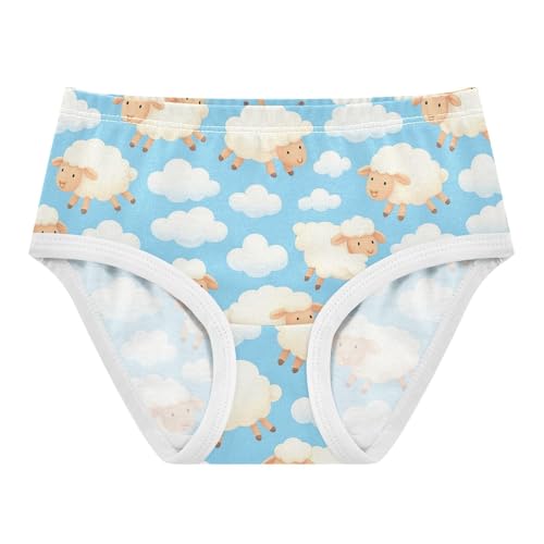 Joisal Cute Cartoon Sheep Light Blue Girls Underwear Toddler 2t Cotton Cute Panties Girl Fun Kids Briefs Undies