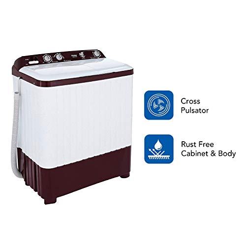 Image of Haier 6.2 kg Semi-Automatic Top Loading Washing Machine (HTW62-187BO, Burgundy)