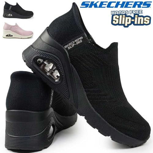 Image of Skechers Women's Uno Wedge - Kickin' Knit Hands Free Slip-ins Sneakers
