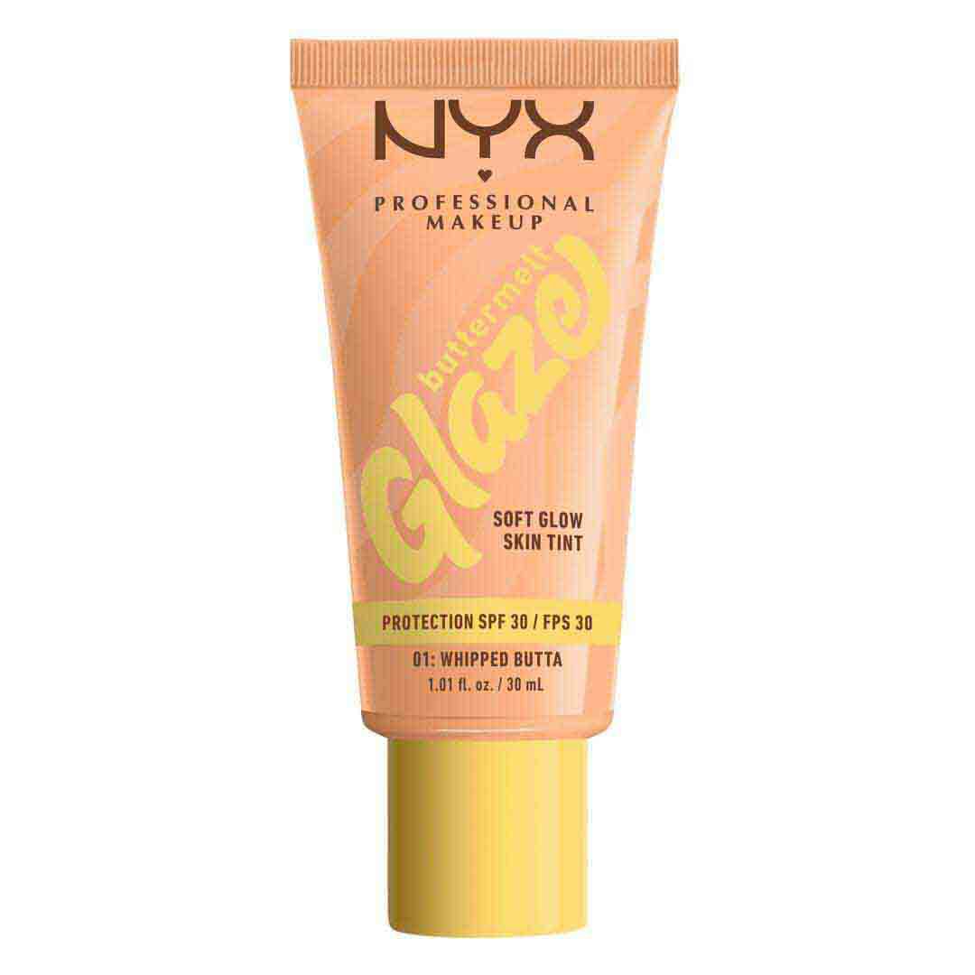 NYX Professional Makeup Buttermelt Glaze Soft Glow Skin Tint + SPF/FPS 30, Foundation, 12h Wear, Whipped Butta