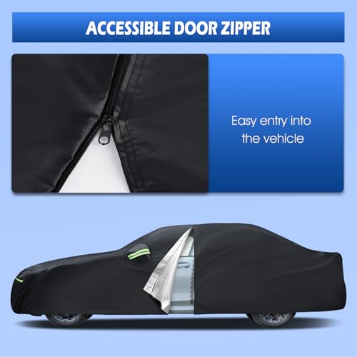 Image of Migaven Car Cover Custom Fit for Toyota Corolla 2000-2025, Honda Civic 1991-2025, Waterproof Full Exterior Cover Rain Sun Protection with Door Zipper