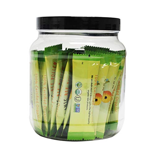 Greenbow Organic Bee Pollen - 100% Usda Certified Organic, Nongmo, Pure, & Natural Bee Pollen -Superfood Packed With Proteins, Vitamins & Minerals - Kosher Certified, Gluten Free - 5G X 40 Sticks_200G #TOP3