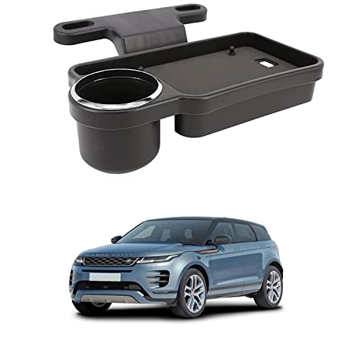 Image of Oshotto (FT-04) Foldable Car Auto Headrest Rear Back Seat Table Drink Food Cup Tray Holder Compatible with Rangerover Evoque - Black