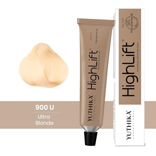 Image of Yuthika Professional High Lift Creme Hair Colour 900U Ultra Blonde 50g with 40 Volume Developer 100ml Combo Pack