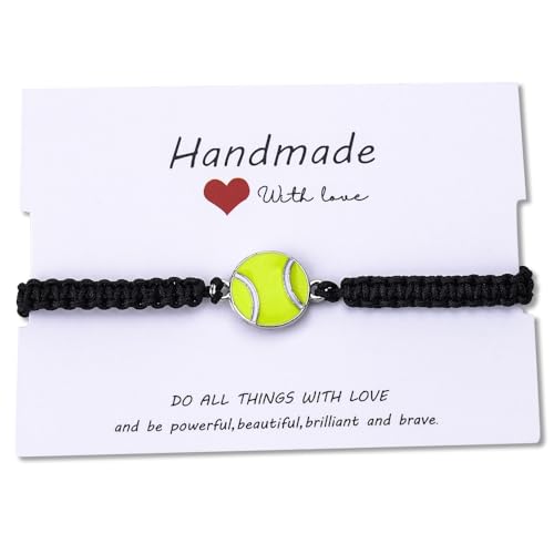 Zeafbaper Tennis Ball Sport Bracelet Gifts for Daughter Son Birthday Christmas Gifts for Granddaughter Grandson Inspirational Gifts for Tennis Player Sports Bracelet Gift for Tennis Fan Lover