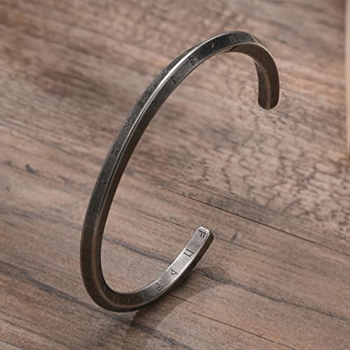 VNOX Viking Cuff Bracelet for Men - Viking Thunder Hammer Cuff Bracelets for Men Boys,Norse Mythology Warrior Symbol Bangle Amulet Talisman Jewelry - Image 6