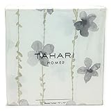 Tahari Home Beige and Grey Watercolor Vines Fabric Shower Curtain