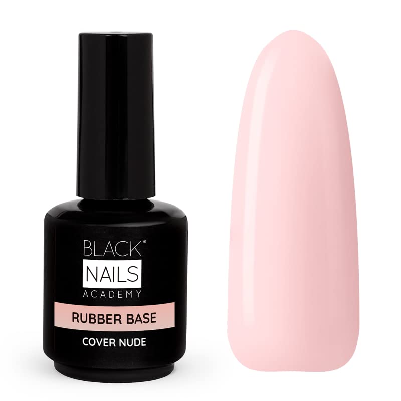 RUBBER BASE COVER NUDE 15ML - BASE DE CAUCHO CON GRAN FLEXIBILIDAD - IDEAL PARA LAS UÑAS FINAS, DEBILITADAS Y QUEBRADIZAS - BLACK NAILS