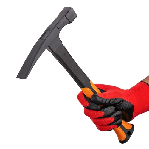 Miniatura 5 de Mivos Martillo De Albañilería 600 G - Forma Renana - Cabeza De Acero Y Mango De Fibra De Vidrio Con Amortiguación De Vibraciones - Para Ladrillo Y Hormigón