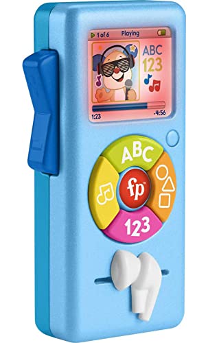 Image of Fisher-Price Laugh & Learn Baby Learning Toy Puppy's Music Player with Lights & Fine Motor Activities for Ages 6+ Months, Blue
