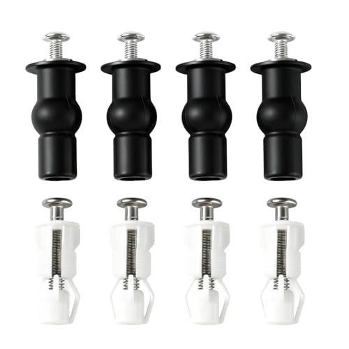 ONGNIUU Kit Universal de Tornillos para Asiento de Inodoro, 8 Piezas en Acero Inoxidable y Goma, 40-45 mm, Compatible con Agujeros de 14-18 mm, Fácil Instalación para Reparar Asientos Tambaleantes