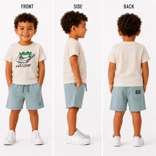 Image of Volcom Toddler Baby Boy Shorts Set - 2 Piece Short Sleeve Graphic Tees and Shorts Infant Toddler Little Boys Summer Outfits
