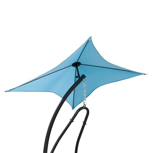 Corliving Kinsley Blue Fabric Hammock Chair With Removable Canopy & Steel Frame #TOP7