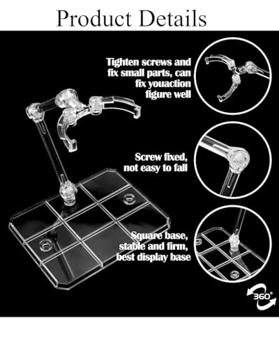 Image of 3 PCS Action Figure Stand, Stable Home Decoration Accessories for Action Figure Enthusiasts, Heavy-Duty Display Base for Collectible Figures, Transparent Support Stand for Dolls & Model Toys