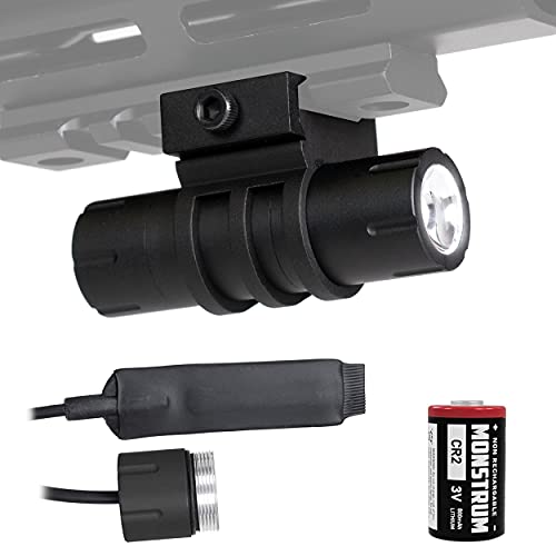 Monstrum 100 Lumens Ultra-Compact Flashlight with Rail Mount and Detachable Remote Pressure Switch