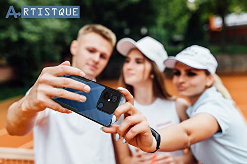 Image of A rtistque Clear Hard Transparent Acrylic Armor Anti-Drop Shockproof TPU Edge Back Cover Case for Mi Redmi 12C / Poco C55 - Black