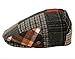 Ivy Cap Wool Blend Fall Winter Men's Patch Work Newsboy Hats Snap Brim with Quilted Lining (US, Alpha, Large, Black/Red 1580)